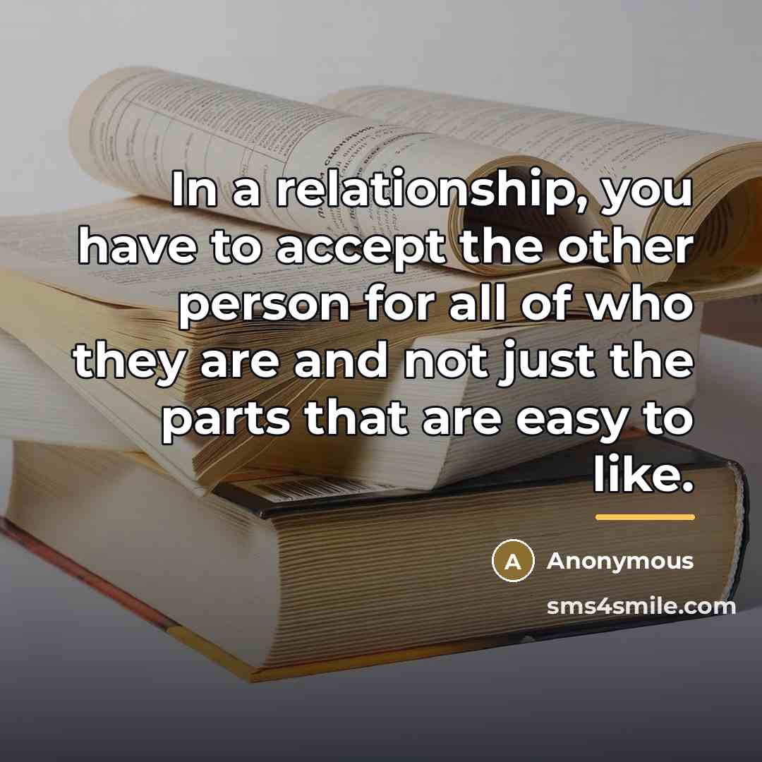 “In a relationship, you have to accept the other person…” quote by Anonymous