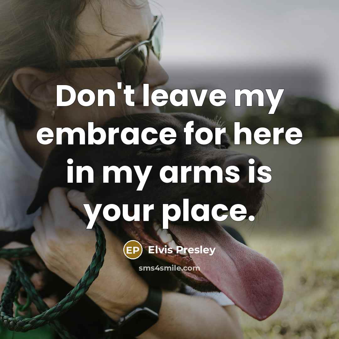“Don't leave my embrace for here in my arms is…” quote by Elvis Presley