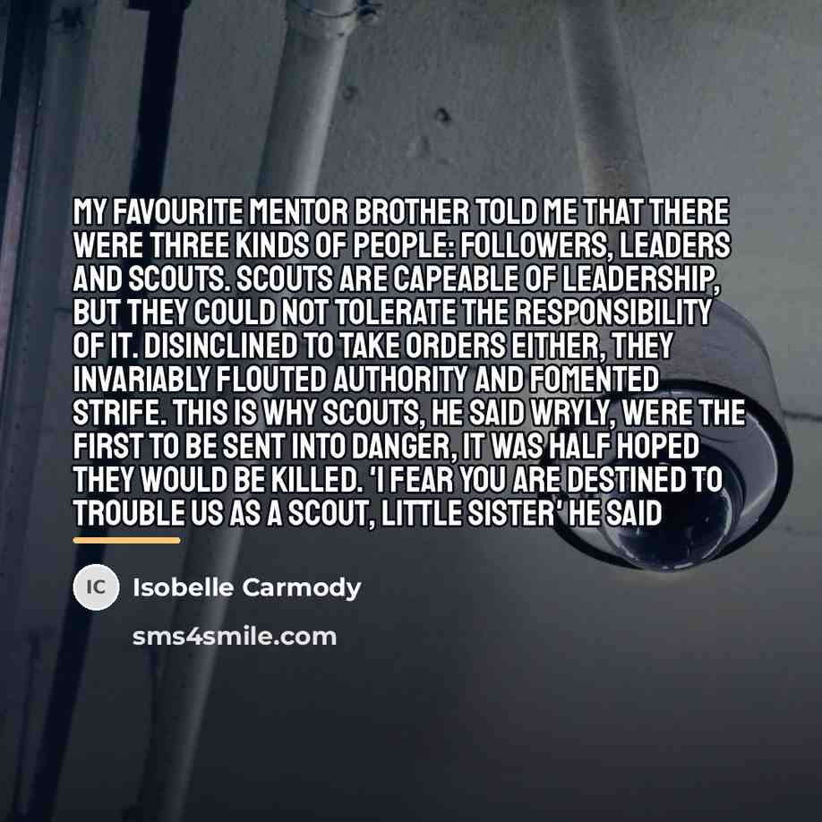 “My favourite mentor brother told me that there were three…” quote by Isobelle Carmody