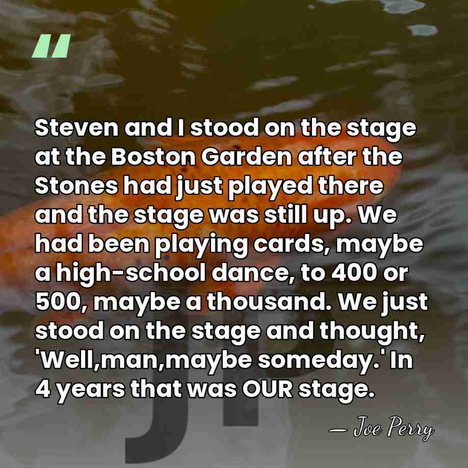 Steven and I stood on the stage at the Boston Garden after&hellip; - Joe Perry