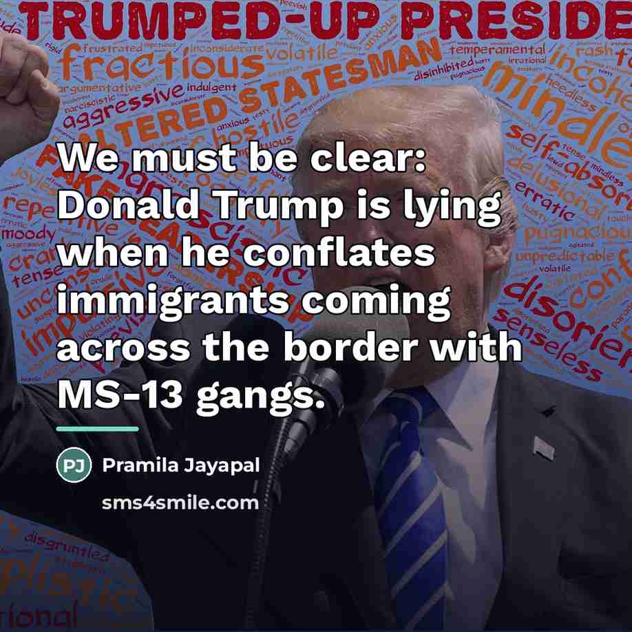 “We must be clear: Donald Trump is lying when he…” quote by Pramila Jayapal