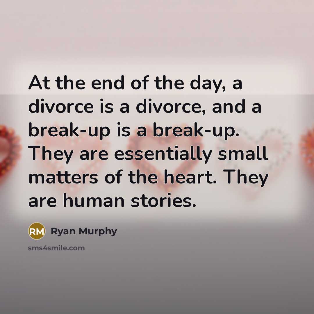 “At the end of the day, a divorce is a…” quote by Ryan Murphy