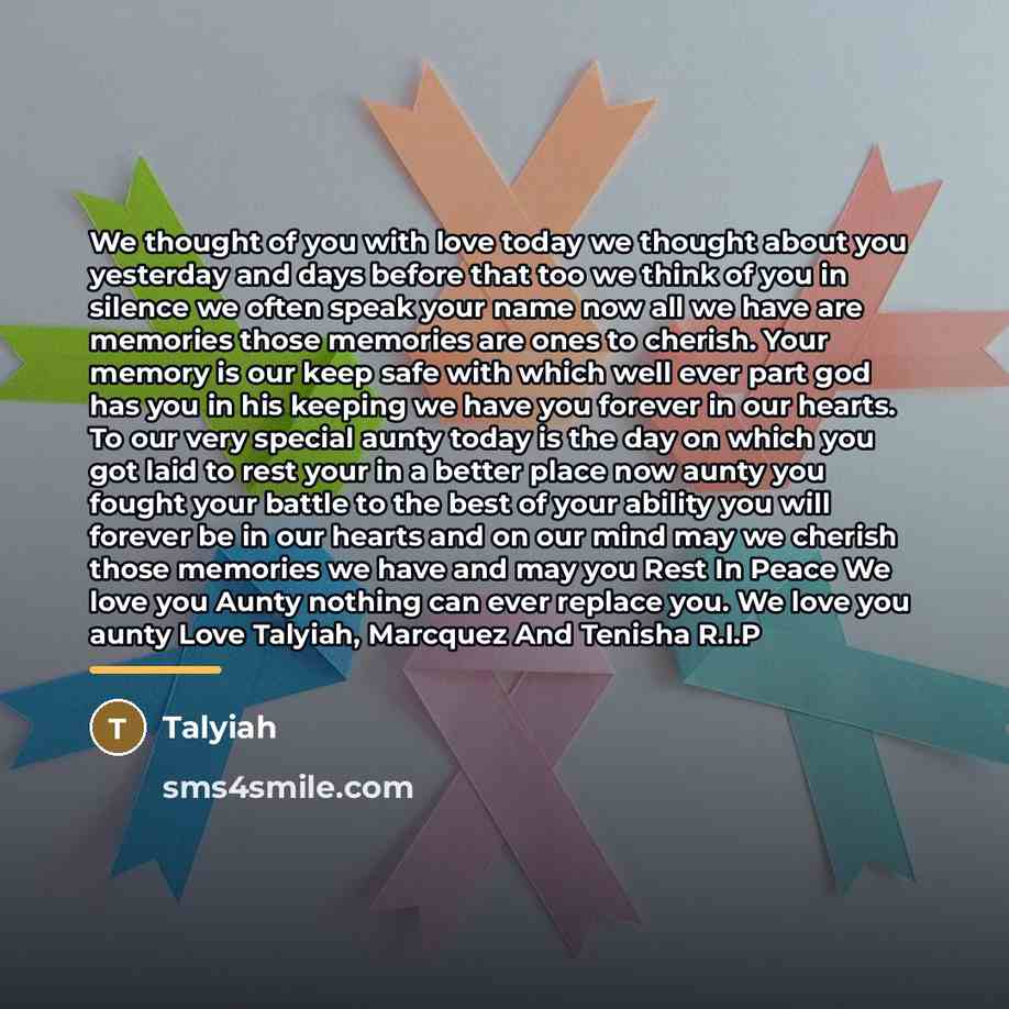 “We thought of you with love today we thought about…” quote by Talyiah