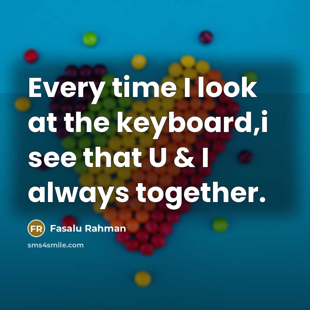 “Every time I look at the keyboard,i see that U…” quote by Fasalu Rahman