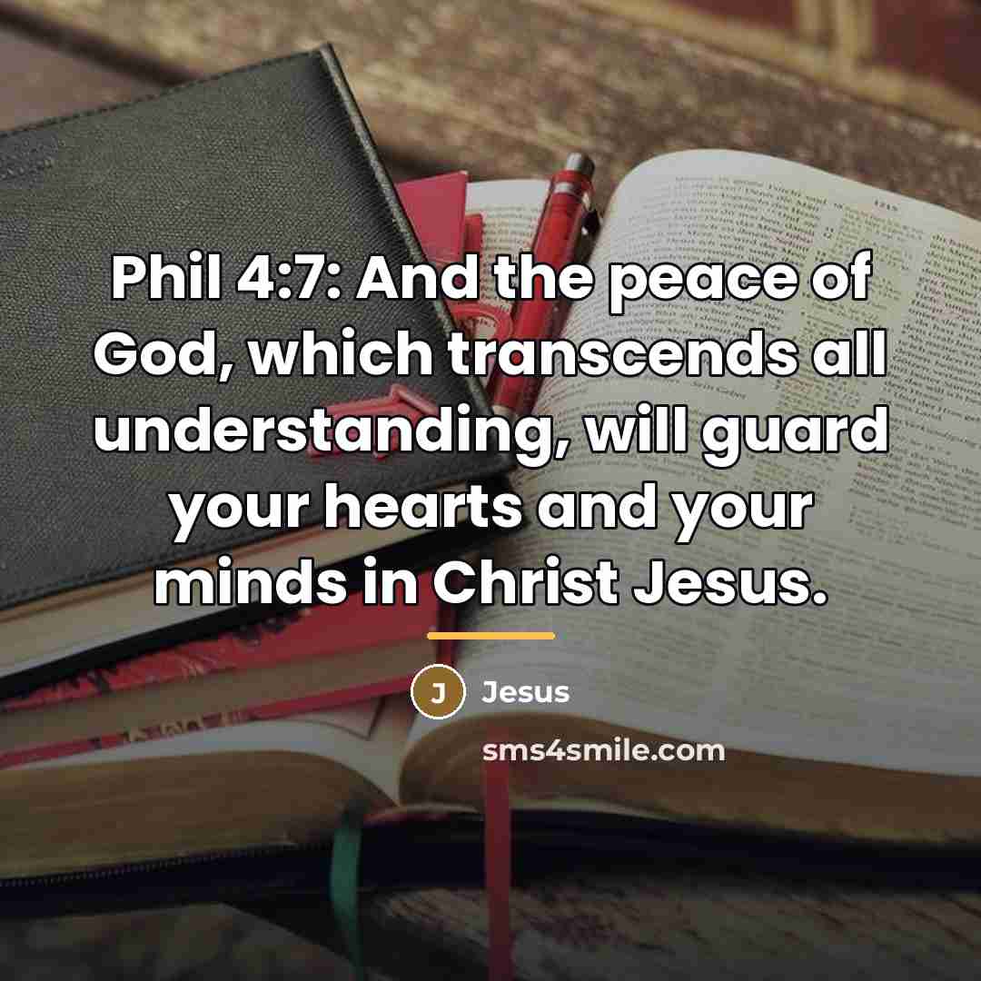 “Phil 4:7: And the peace of God, which transcends all…” quote by Jesus