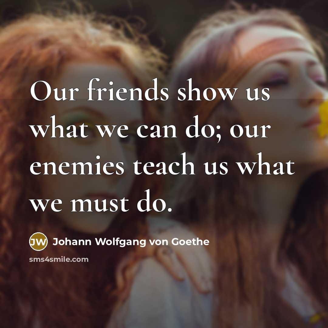 “Our friends show us what we can do; our enemies…” quote by Johann Wolfgang von Goethe