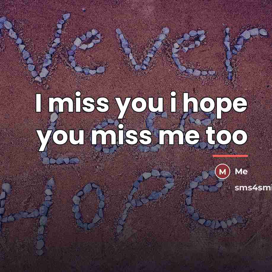 “I miss you i hope you miss me too…” quote by Me