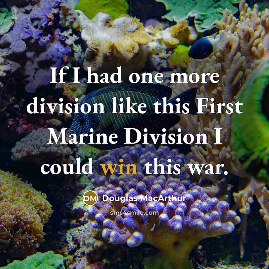 “If I had one more division like this First Marine…” quote by Douglas MacArthur