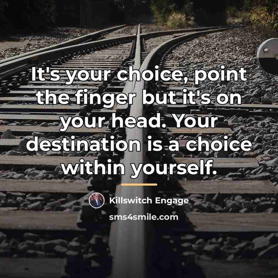 “It's your choice, point the finger but it's on your…” quote by Killswitch Engage