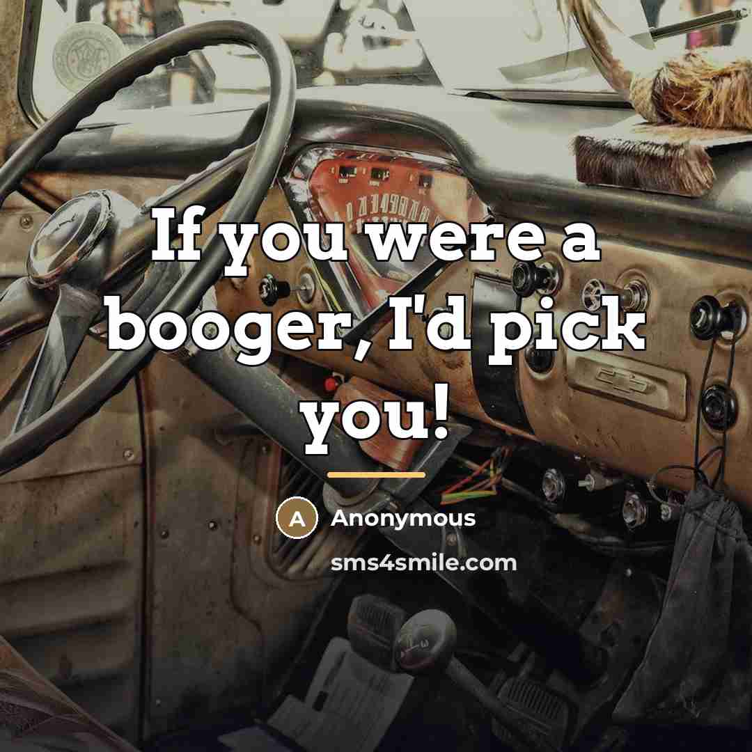“If you were a booger, I'd pick you!…” quote by Anonymous