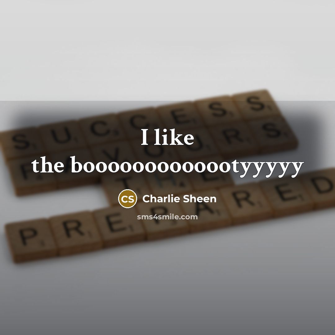 “I like the booooooooooootyyyyy” quote by Charlie Sheen