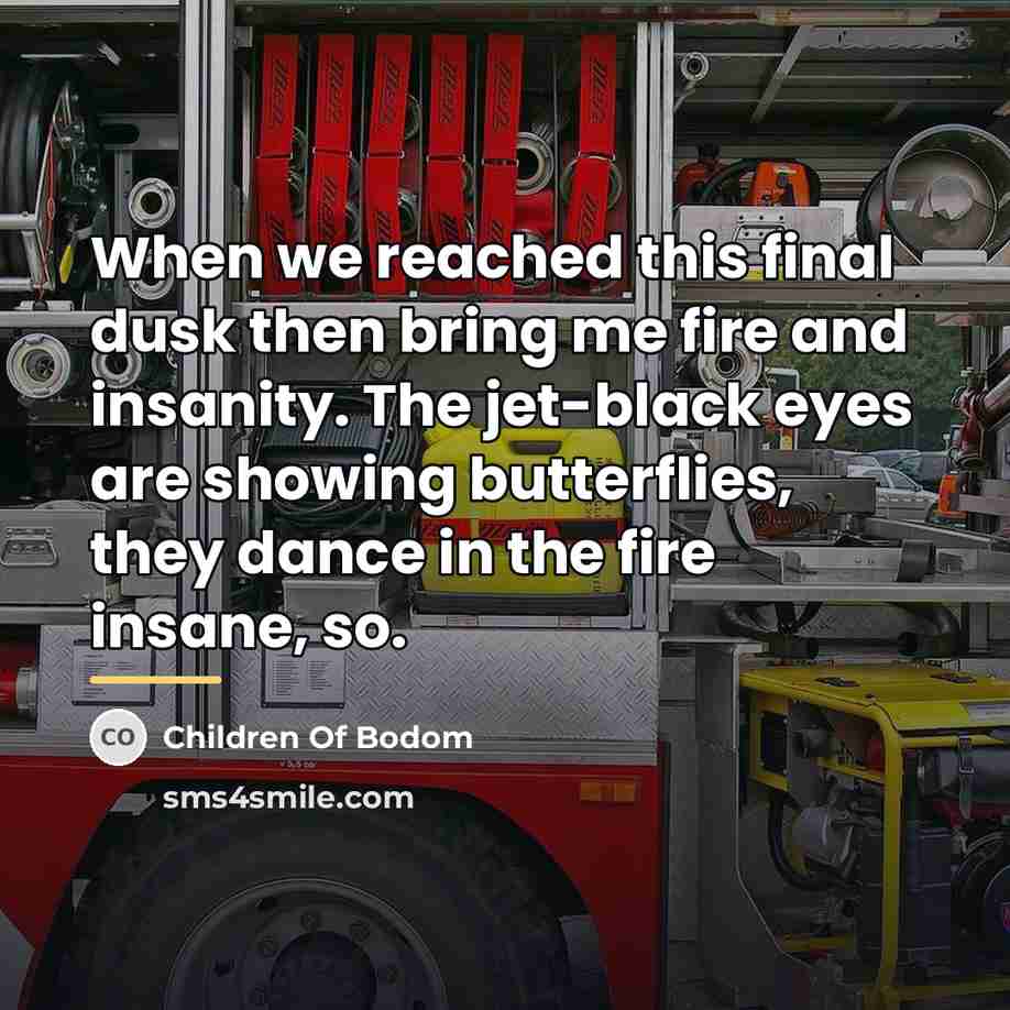 “When we reached this final dusk then bring me fire…” quote by Children Of Bodom