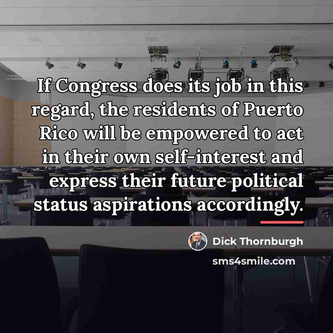 “If Congress does its job in this regard, the residents…” quote by Dick Thornburgh