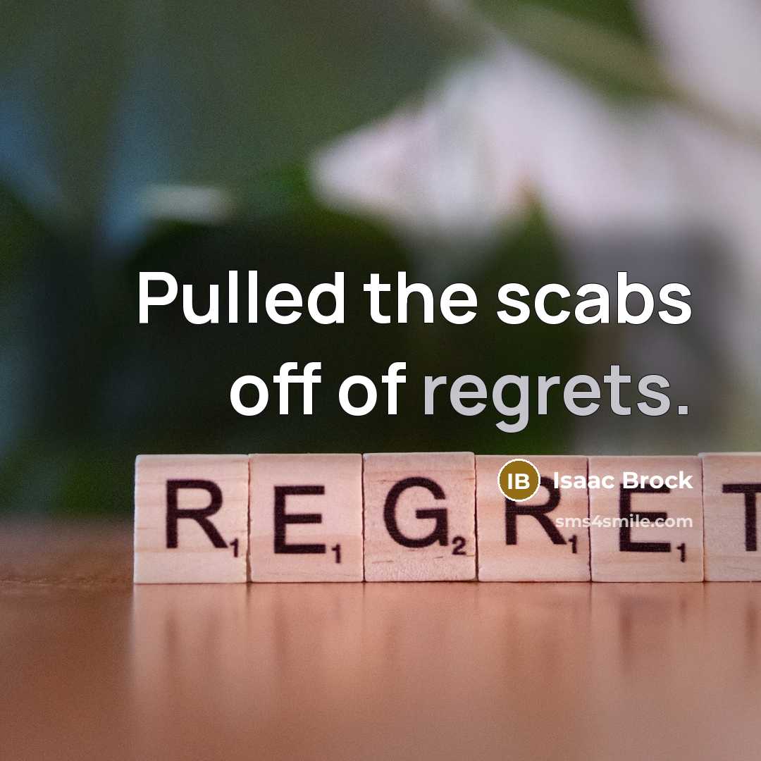 “Pulled the scabs off of regrets.” quote by Isaac Brock