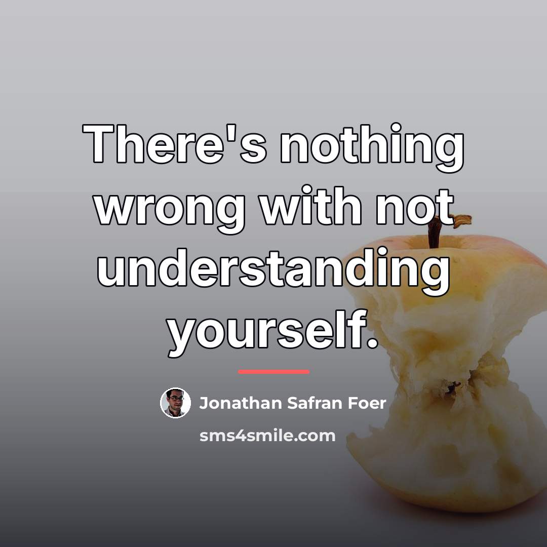 “There's nothing wrong with not understanding yourself.…” quote by Jonathan Safran Foer