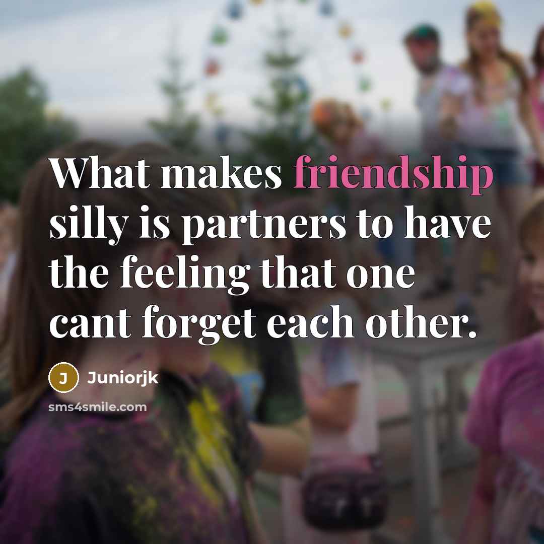 “What makes friendship silly is partners to have the feeling…” quote by Juniorjk