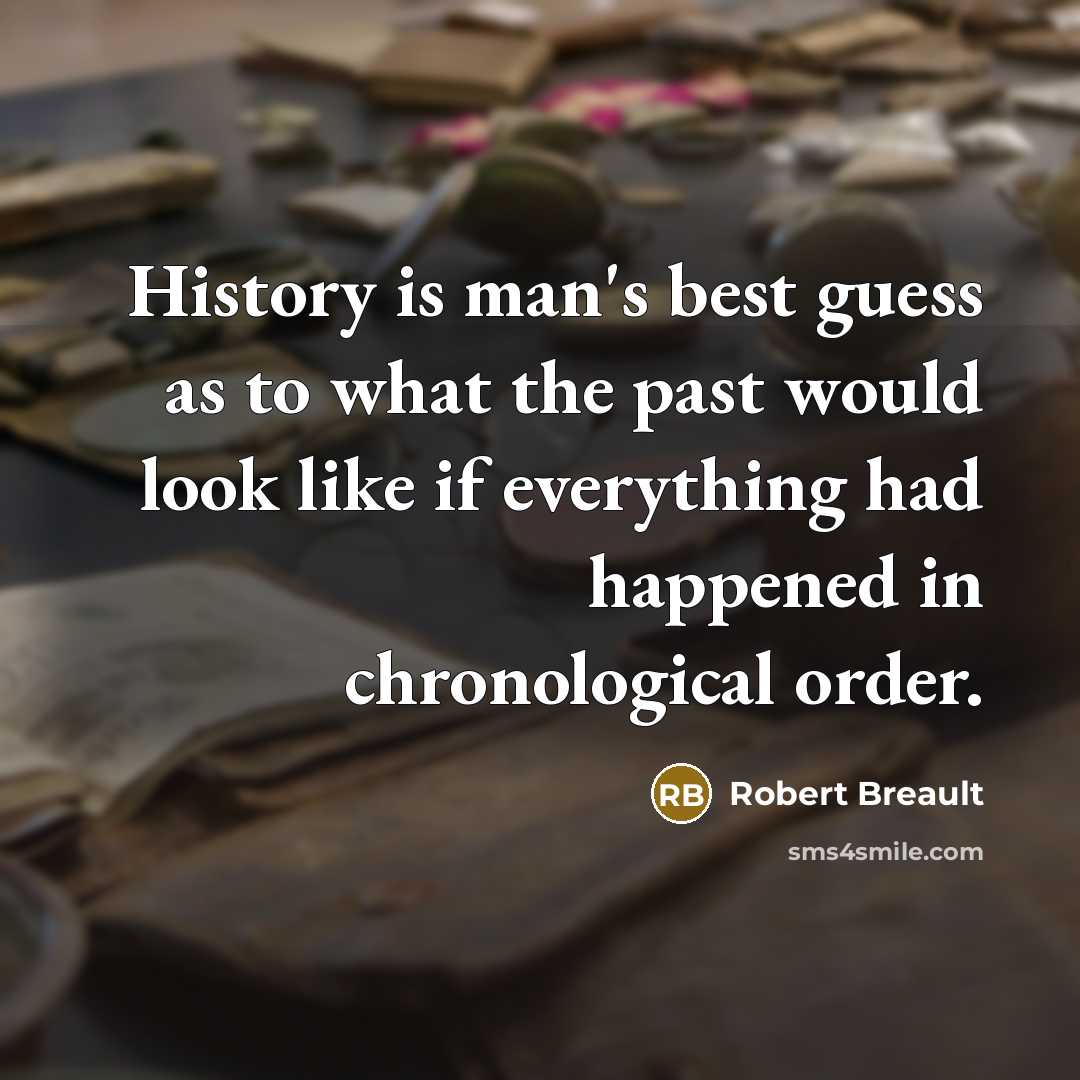 “History is man's best guess as to what the past…” quote by Robert Breault