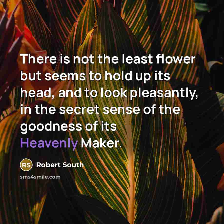 “There is not the least flower but seems to hold…” quote by Robert South
