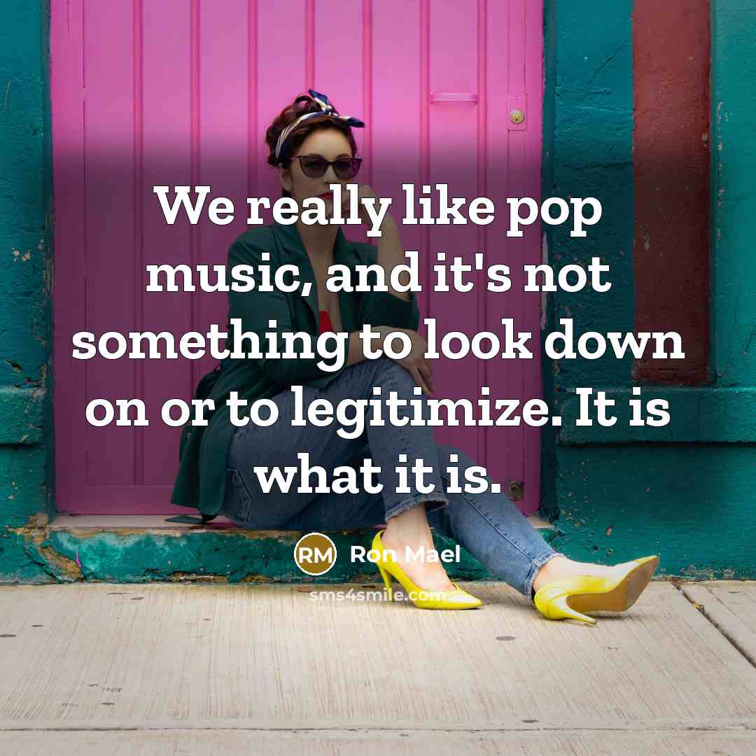 “We really like pop music, and it's not something to…” quote by Ron Mael