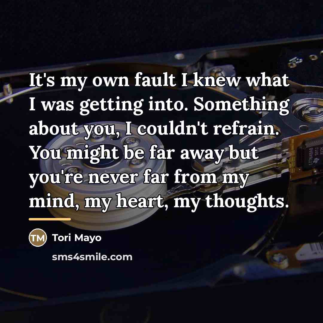 “It's my own fault I knew what I was getting…” quote by Tori Mayo