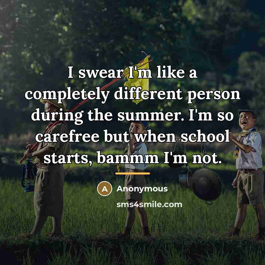 “I swear I'm like a completely different person during the…” quote by Anonymous