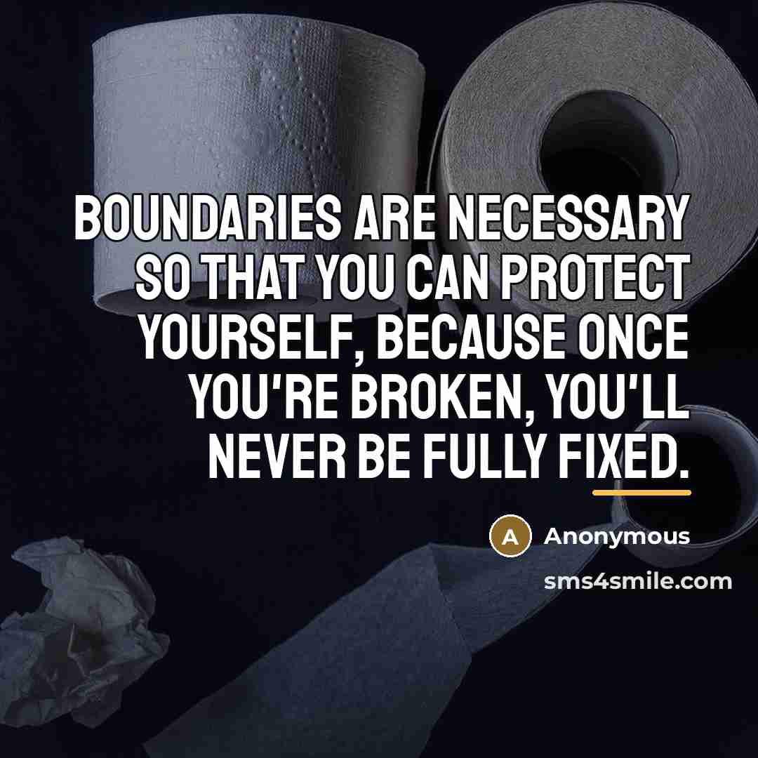 “Boundaries Are Necessary So That You Can Protect Yourself, Because…” quote by Anonymous