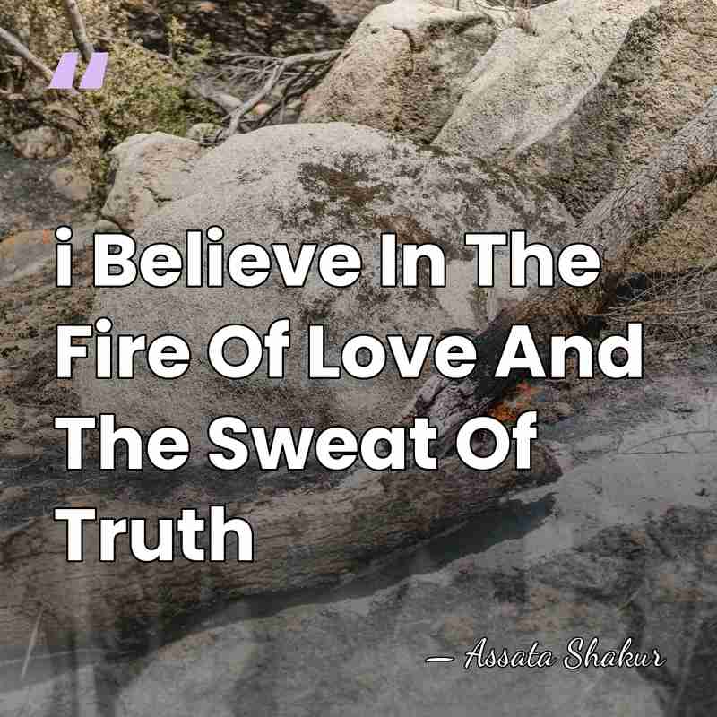 i Believe In The Fire Of Love And The Sweat Of Truth - Assata Shakur
