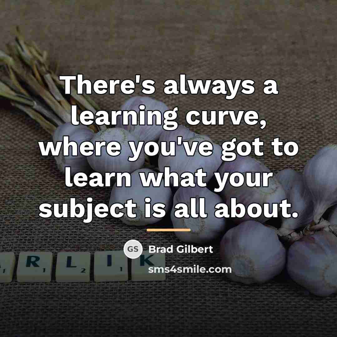 “There's always a learning curve, where you've got to learn…” quote by Brad Gilbert