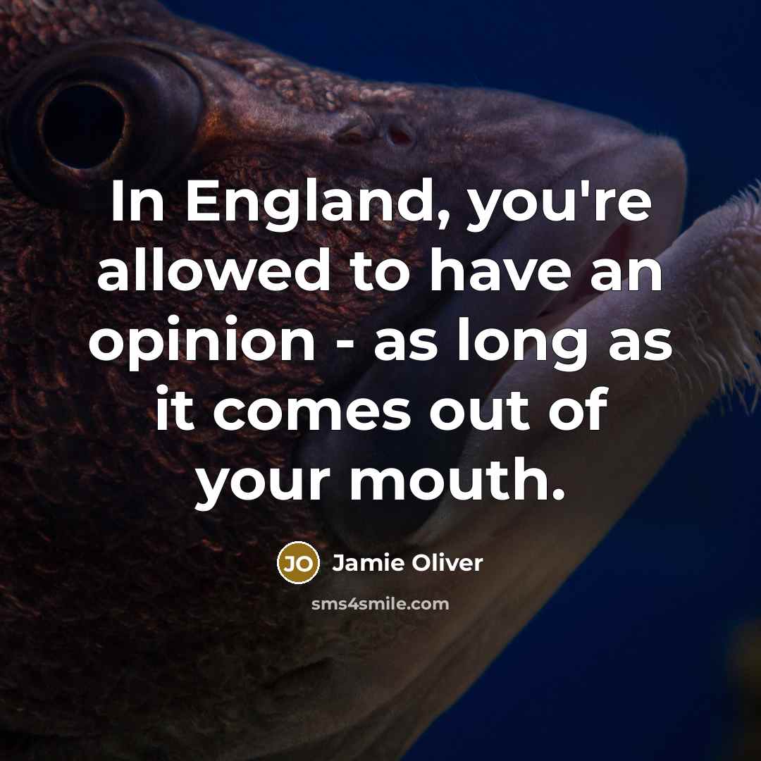 “In England, you're allowed to have an opinion - as…” quote by Jamie Oliver