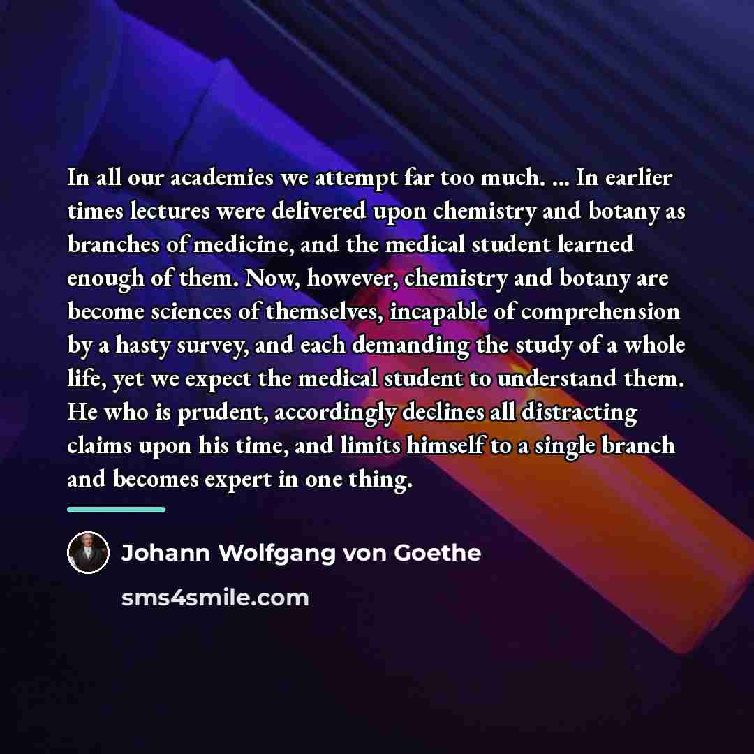 “In all our academies we attempt far too much. ...…” quote by Johann Wolfgang von Goethe