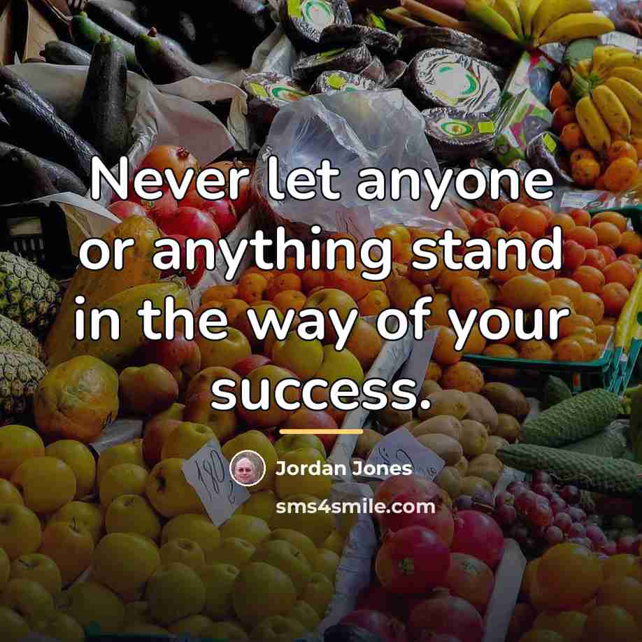 “Never let anyone or anything stand in the way of…” quote by Jordan Jones