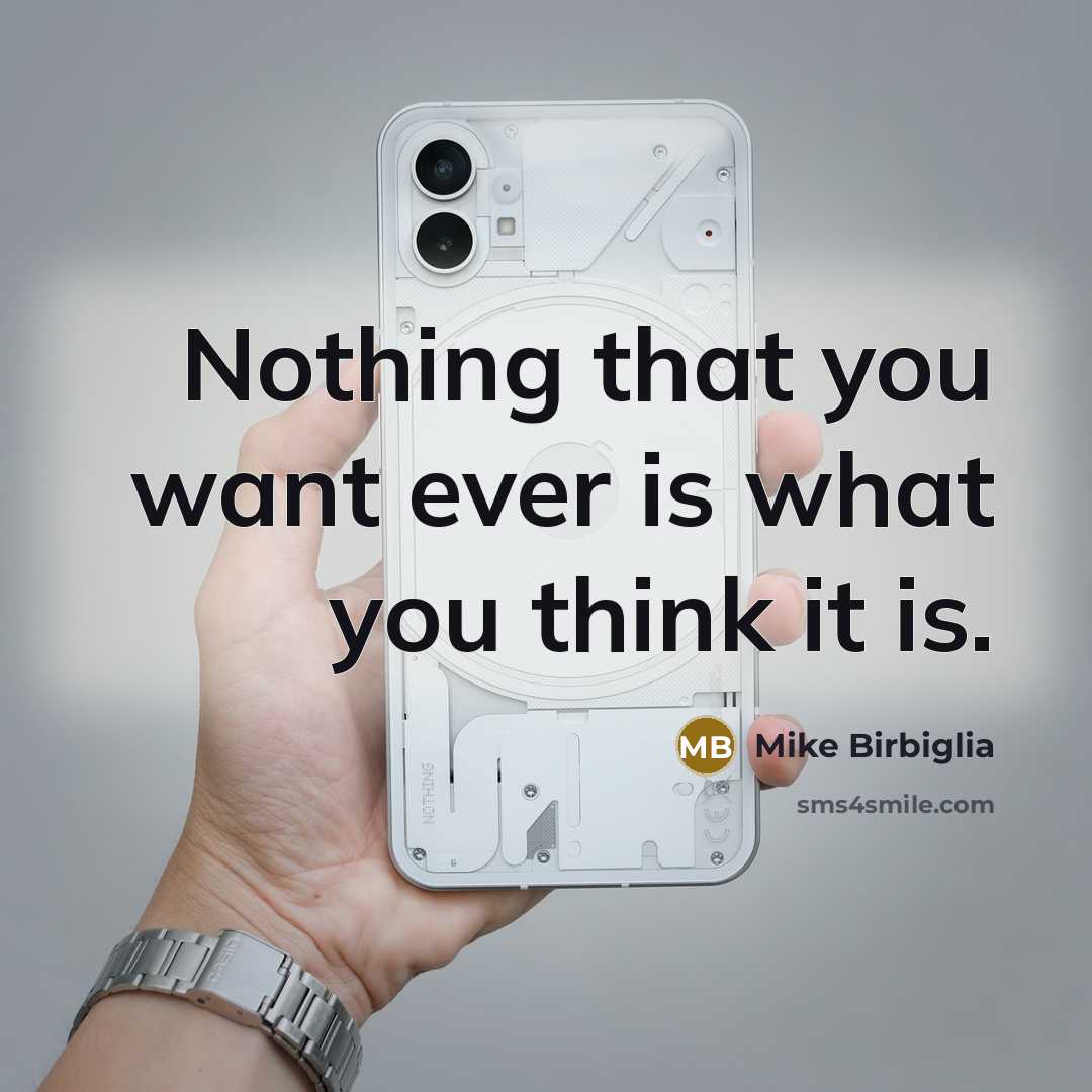 “Nothing that you want ever is what you think it…” quote by Mike Birbiglia