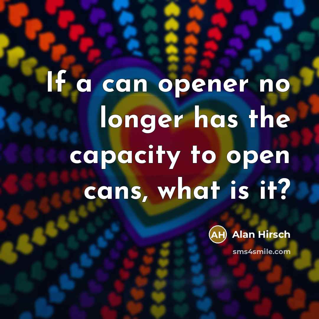 “If a can opener no longer has the capacity to…” quote by Alan Hirsch
