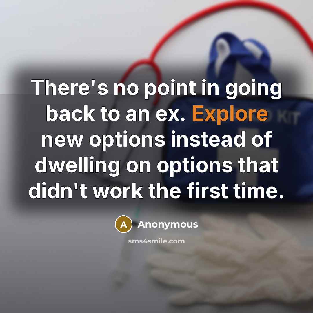 “There's no point in going back to an ex. Explore new options instead of dwelling on options that didn't work the first time.” quote by Anonymous