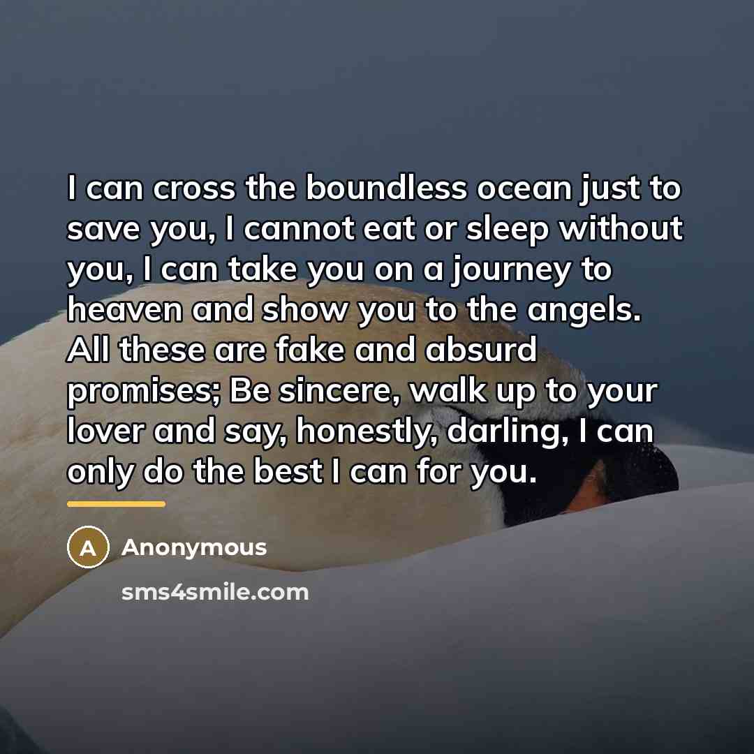 “I can cross the boundless ocean just to save you,…” quote by Anonymous