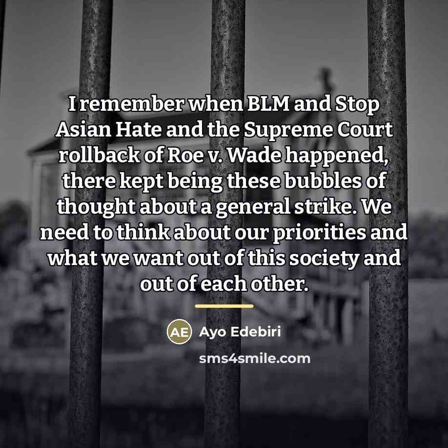 “I remember when BLM and Stop Asian Hate and the…” quote by Ayo Edebiri