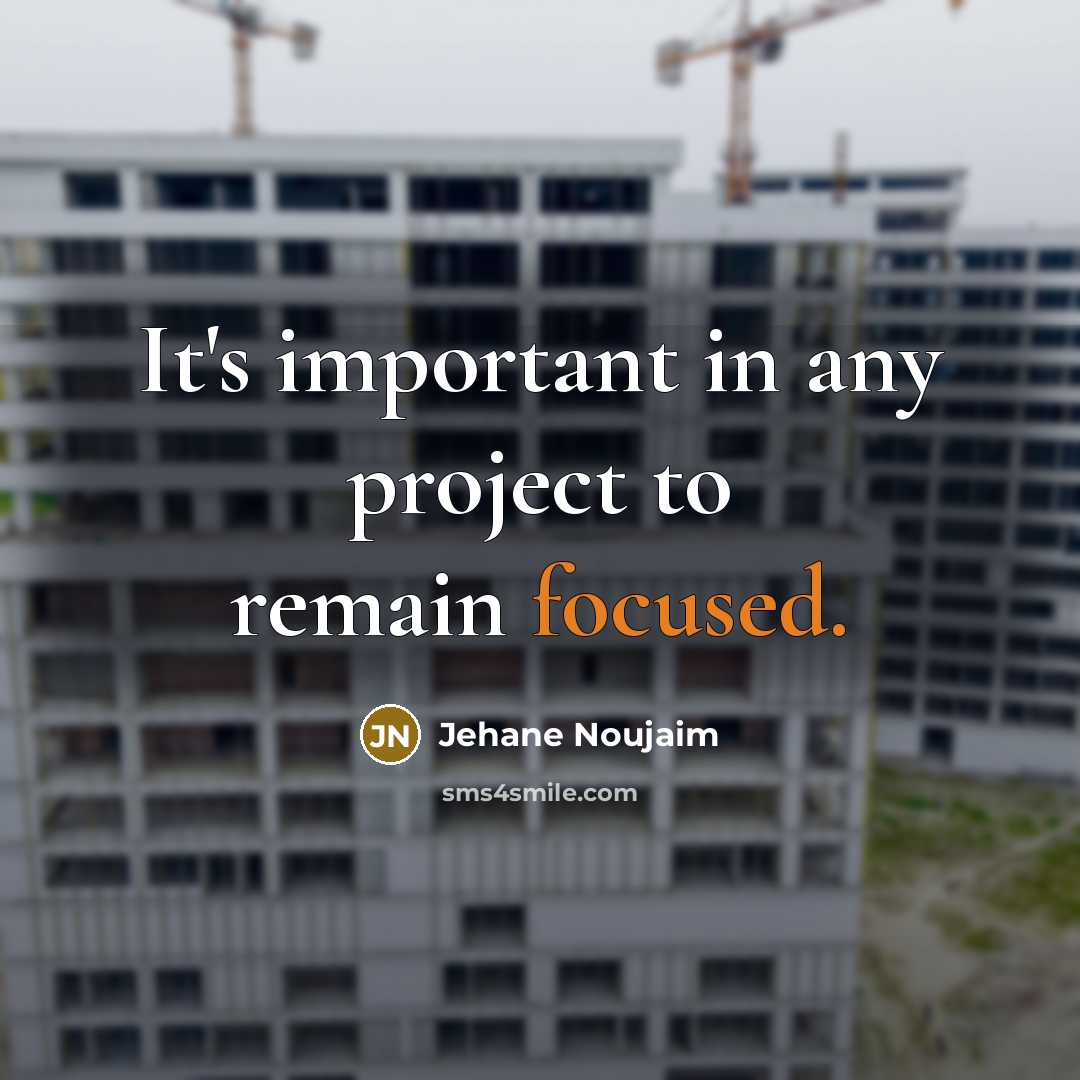 “It's important in any project to remain focused.…” quote by Jehane Noujaim
