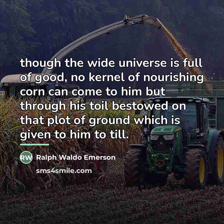 “though the wide universe is full of good, no kernel…” quote by Ralph Waldo Emerson