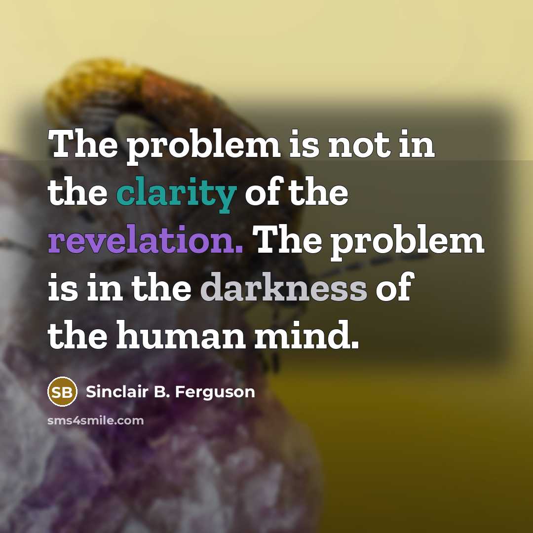 “The problem is not in the clarity of the revelation.…” quote by Sinclair B. Ferguson