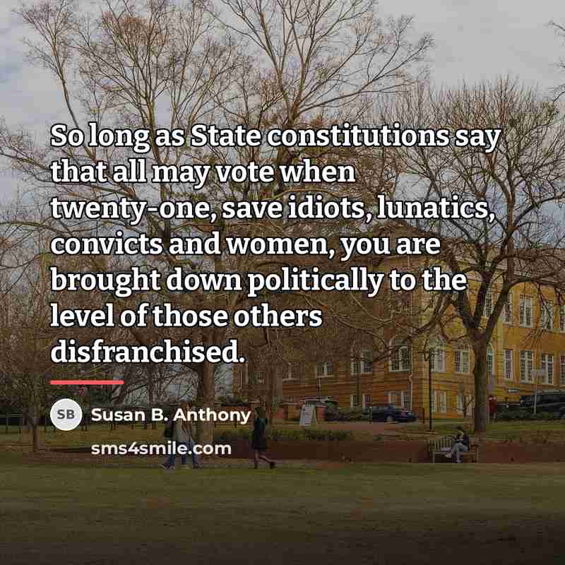 “So long as State constitutions say that all may vote…” quote by Susan B. Anthony