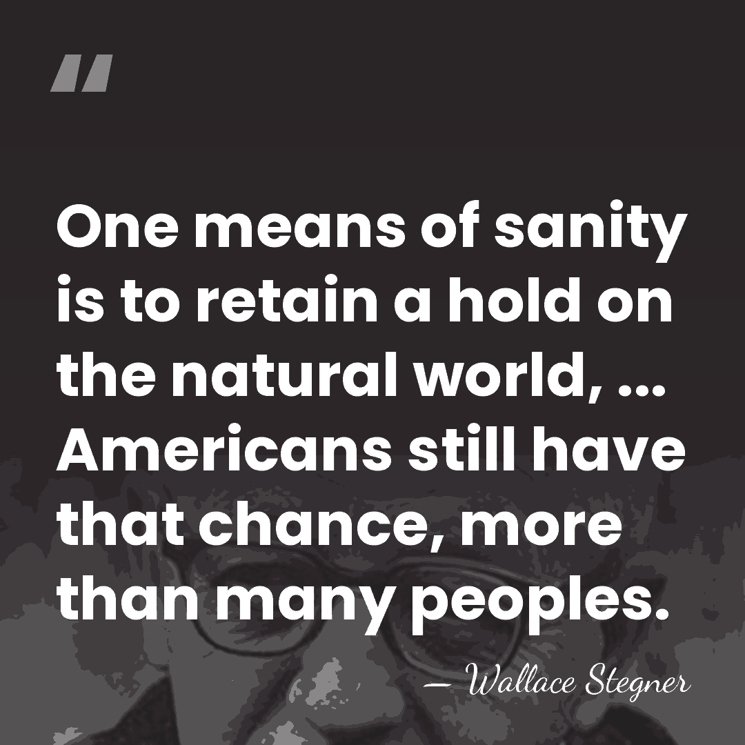 One means of sanity is to retain a hold on the natural&hellip; - Wallace Stegner