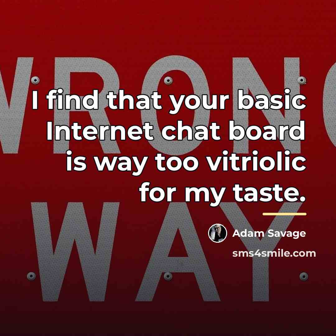 “I find that your basic Internet chat board is way…” quote by Adam Savage