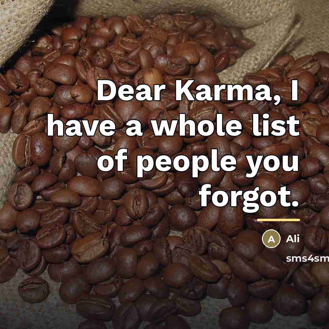 “Dear Karma, I have a whole list of people you…” quote by Ali