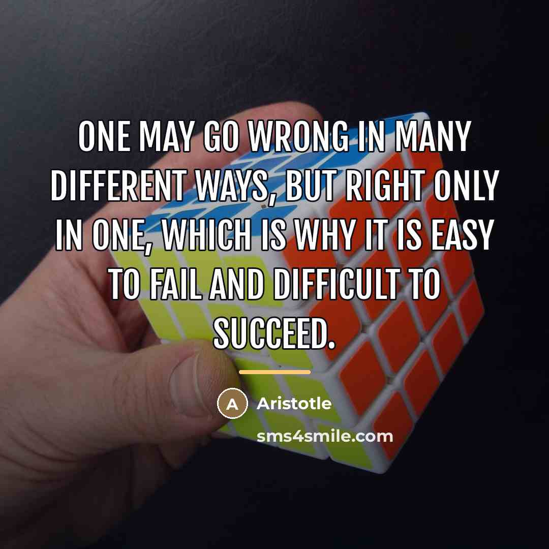“One may go wrong in many different ways, but right…” quote by Aristotle