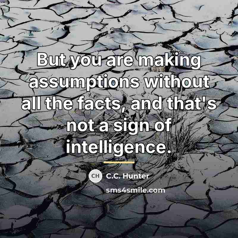 “But you are making assumptions without all the facts, and…” quote by C.C. Hunter