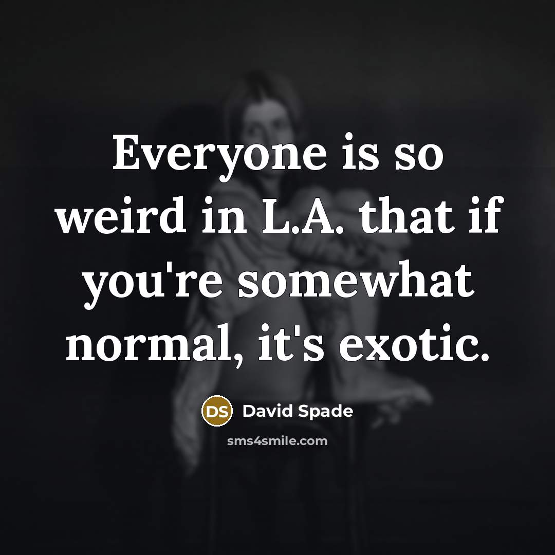 “Everyone is so weird in L.A. that if you're somewhat…” quote by David Spade