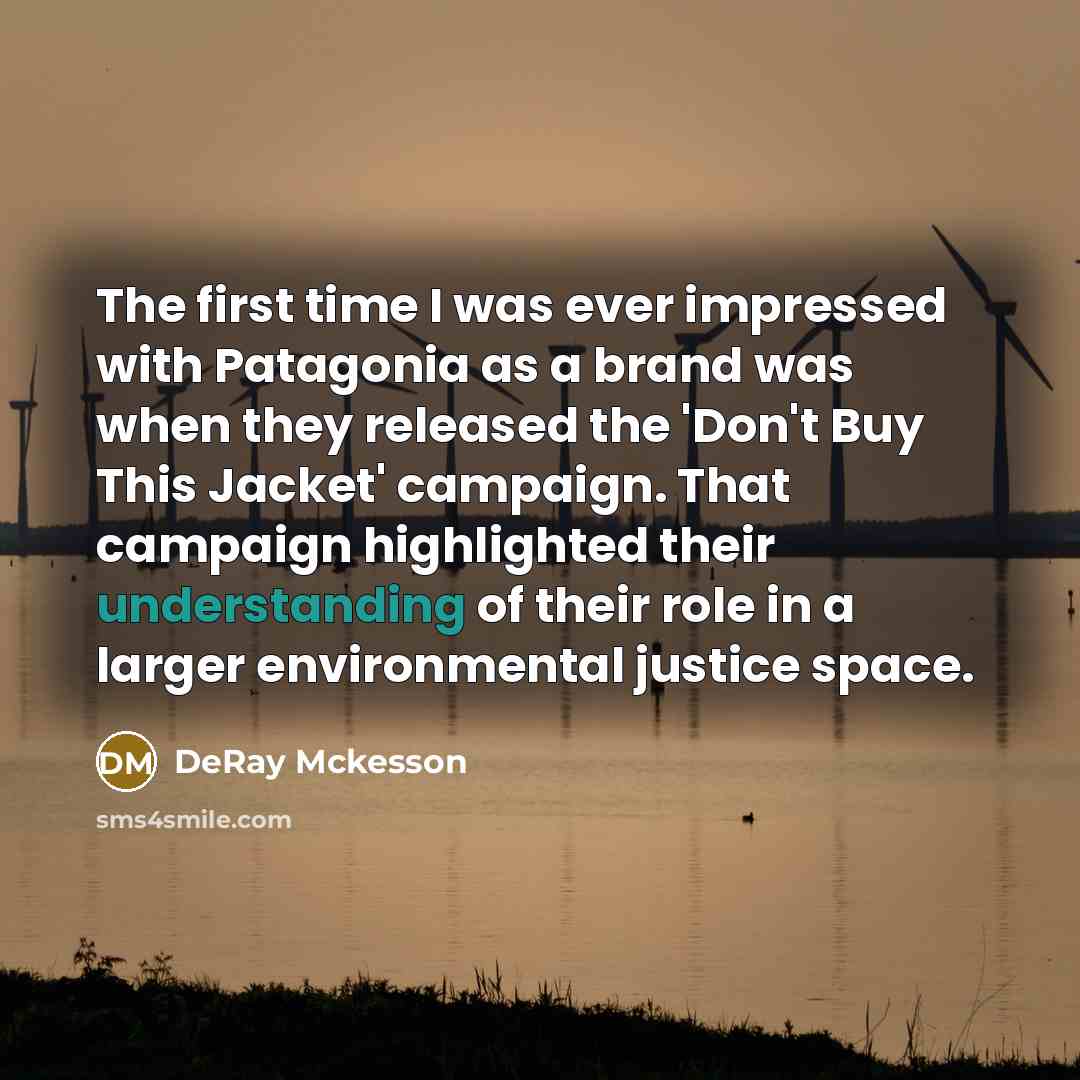 “The first time I was ever impressed with Patagonia as…” quote by DeRay Mckesson