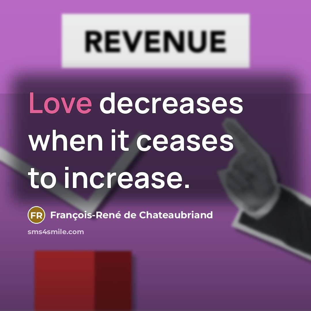 “Love decreases when it ceases to increase.…” quote by François-René de Chateaubriand