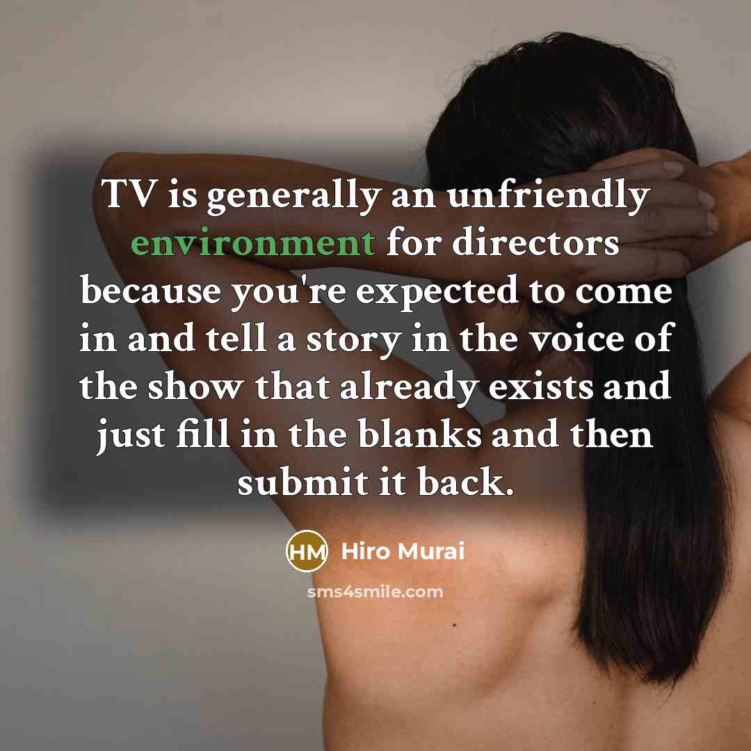 “TV is generally an unfriendly environment for directors because you're…” quote by Hiro Murai