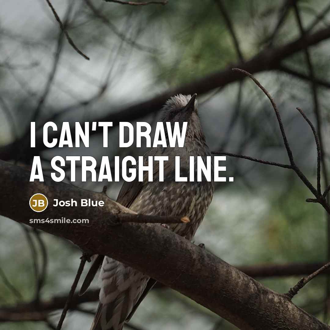 “I can't draw a straight line.…” quote by Josh Blue
